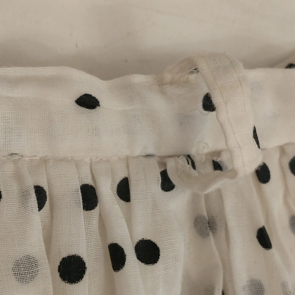 Vintage Polka Dot Flirty Mini Skirt 50s 60s Sheer Cotton USA Made Fun Feminine - Picture 10 of 10
